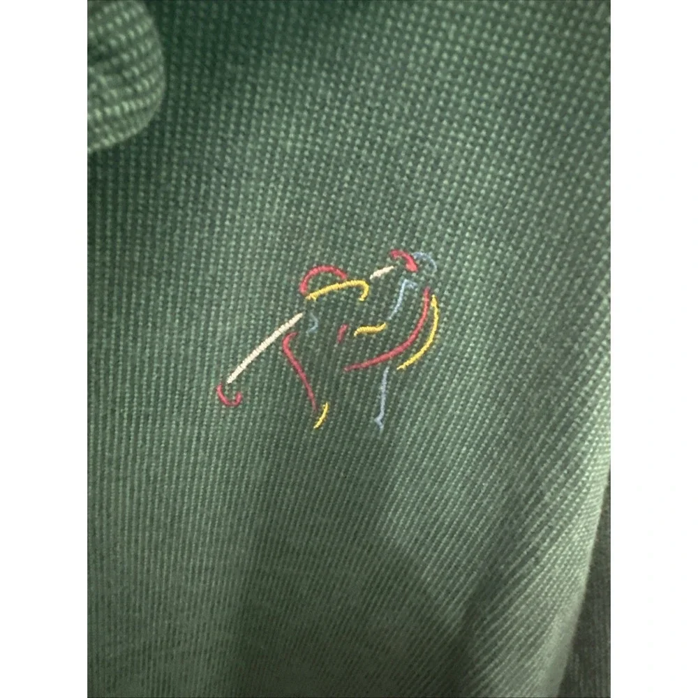 Vintage Jansport Golf Polo Shirt  Mens Size Large Cotton‎ Green Rainbow RARE PGA